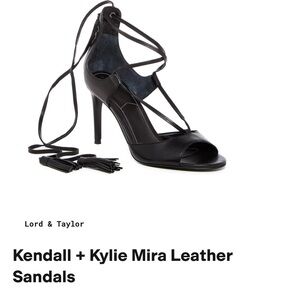 Kendall & Kylie Mira Black Leather Sandals